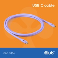 CLUB 3D USB-C kabel Lifestyle, 240 W, 20 Gbps, 2 m, lila