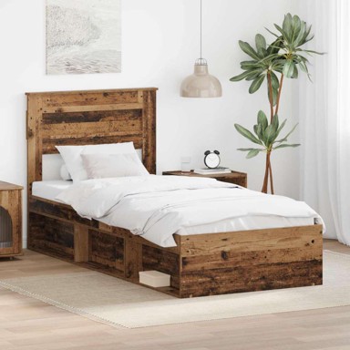 Okvir za krevet 75 x 190 cm čvrsto borovo drvo, staro drvo