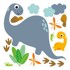 AMBIANCE Dječje zidne samoljepljive naljepnice Cute Dinosaurus Stickers