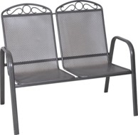 ROJAPLAST Vrtna klupa ZWMC-S28, 2 osobe, metal, crna