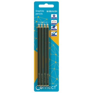 CONNECT Grafitna olovka set B, 2B, H, 2H 777 PK4, blister