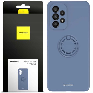 SPACECASE Silikonska maskica s prstenom za Samsung Galaxy A53 5G, plava