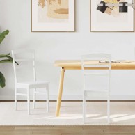 Stolac za blagovanje 2 kom, čvrsto drvo gume, bijela