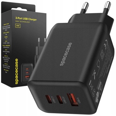 USB GaN punjač SC008B, 65 W, crni