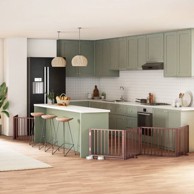 Vrata za pse s vratašcima 8 panela sklopiva 640 cm drvo topole