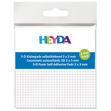 HEYDA Obostrano ljepilo spužvasto, 3x3 mm / 2 mm, 20-48890 05, bijelo