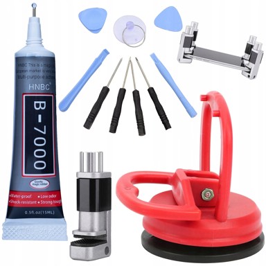 ROSFIX Set alata za LCD 10-u-1 + stezaljka + vakuumska čaša + B-7000 ljepilo