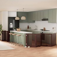 Vrata za pse s vratašcima 10 panela sklopiva 800 cm drvo topole