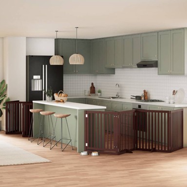 Vrata za pse s vratašcima 10 panela sklopiva 800 cm drvo topole