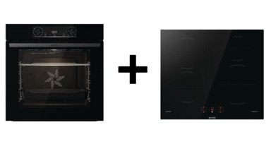 GORENJE Ugradbeni set, pećnica i ploča za kuhanje, crna, indukcijska 