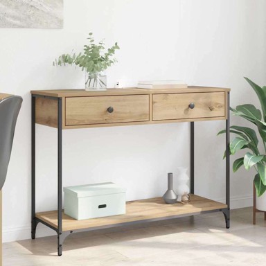 Konzolna stolica s ladicama 100x34.5x75 cm, hrast