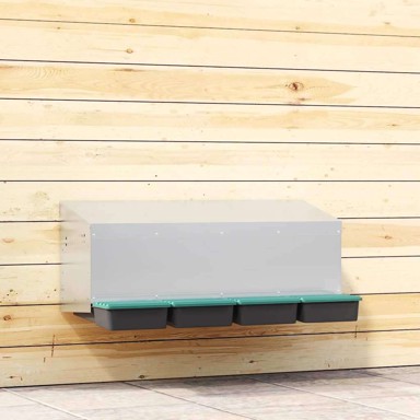 Gnijezdo za kokoši, 4 odjeljka, zidna montaža, pocinčani čelik, 106 x 50 x 46 cm