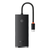 BASEUS USB hub WKQX030301 Lite, USB-A, 4x USB-A, crni