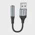 HOCO AUX adapter, USB kabel A muški na utičnicu 3,5 mm ženski, LS36, 0,12 m, crni