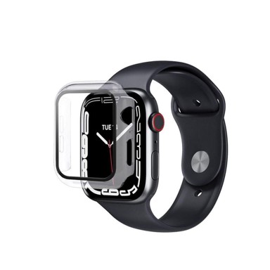 ESTUFF Zaštitna maska sa zaštitom zaslona, Apple Watch Series 7 / 8 / 9, 45 mm, prozirna
