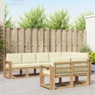 Set vanjskih sofa s jastukom 8 kom, bijela i krem, poliester