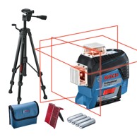 BOSCH Laserski križni nivelir GLL 3-80 C + BT 150, Li-ion 12V, 4x1,5V, sa stativom