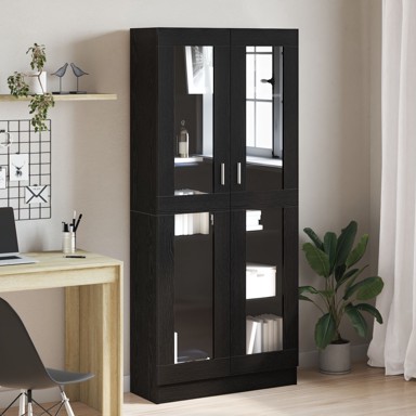 Ormarić za knjige, 2 kom, odabrano drvo 82,5x30,5x185 cm, crni hrast