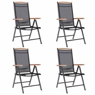 Sklopive vrtne stolice 2 kom, aluminij i tekstilen, crne