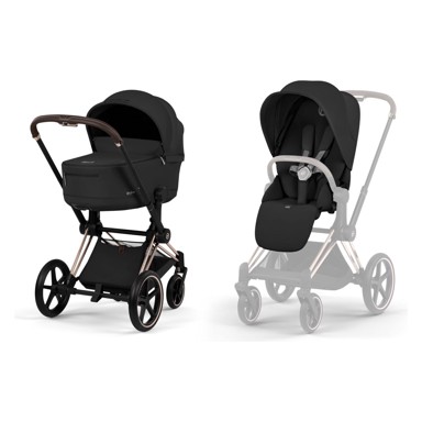 CYBEX Kolica 2u1 Priam Platinum, crna