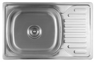 AQUALINE Sudoper ugradbeni s ocjednom pločom, inox, 66 × 18 × 42 cm