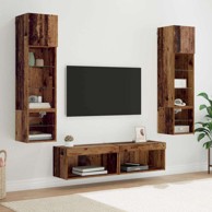 TV zidna jedinica zidne 6 pcs konstruirano drvo, staro drvo