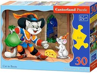 CASTORLAND Puzzle Mačak u čizmama, 30 kom