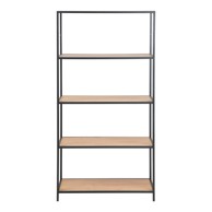 ACTONA Crna/u prirodnoj boji biblioteka u dekoru hrasta 77x150 cm Seaford 