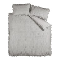 CATHERINE LANSFIELD Posteljina Seersucker Frill od krepa za bračni krevet/za produženi krevet 230x220 cm siva