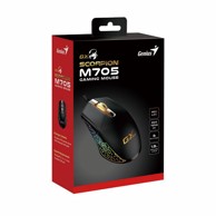 GENIUS Gaming miš Scorpion M705, crni, žični, USB, optički, 7200 DPI, 6 tipki, RGB osvjetljenje, pleteni kabel