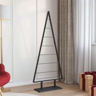 Božićno drvce metalno sa stalakom, crna 150 cm, čelik