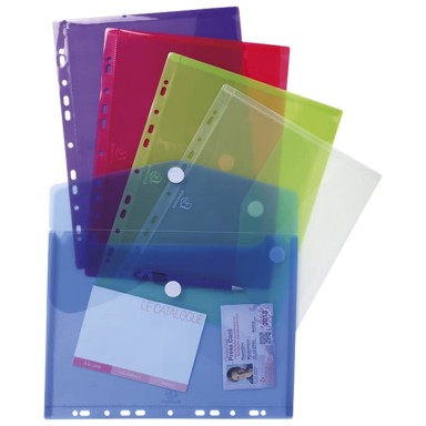 EXACOMPTA Kuverte s čičkom 57380E, A4, PP, 5 kom, prozirne