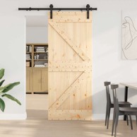 Klizna vrata Narvik, 85 x 210 cm, 152,5 cm, prirodna i crna