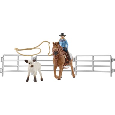 SCHLEICH Set Farm World Team Roping mit Cowgirl, 42577