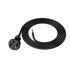 Spojni kabel 2 m s ravnim utikačem 2X1,5 mm² crni gumeni kabel