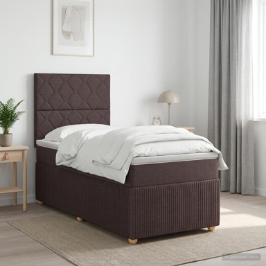 Boxspring krevet s madracem 80 x 200 cm, tkanina, tamnosmeđa