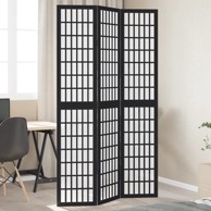 Sobna pregrada s 3 panela masivno drvo paulovnije, crno