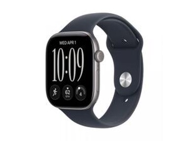 APPLE Pametni sat Watch Series 12, GPS + Cellular, 46 mm, svemirski sivo aluminijsko kućište, tamnoplavi sportski remen M/L, MJG74WF/A