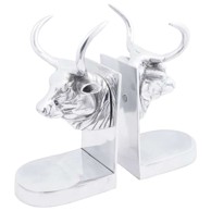 Držači knjiga 2 kom, aluminij, 17x15x27 cm, Bull, srebrni