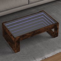 Stolić s beskonačnim LED svjetlima boja hrasta 90x53x30 cm