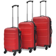 Set kovčega, 3-dijelni, čvrsti, 45,5/55/66 cm, crveni
