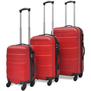 Trodijelni set čvrstih kovčega s kotačima 45,5/55/66 cm, crveni