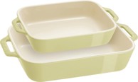 STAUB Set 2 pravokutne zdjele Cooking, svijetlozelene