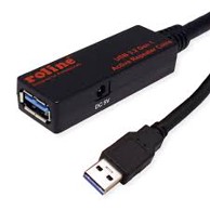 ROLINE USB3.2 Gen1 aktivni produžni kabel sa ponavljačem, 15m, crni