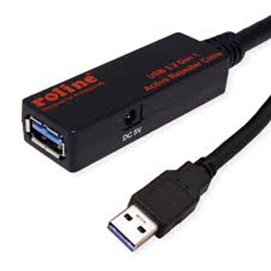 ROLINE USB3.2 Gen1 aktivni produžni kabel sa ponavljačem, 15m, crni