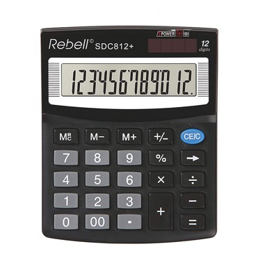 REBELL Kalkulator SDC412, crni