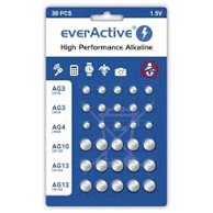 EVERACTIVE Set mini alkalnih baterija, 10 x G3 / LR41, 5 x G4 / LR626, 5 x G10 / LR1130, 10 x G13 / LR1154