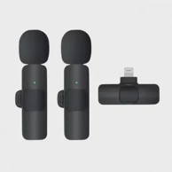 TECHSUIT Mikrofon Lavalier (2 kom) bežični s prijemnikom - Lightning konektor za iPhone Plug & Play, kopča za ovratnik