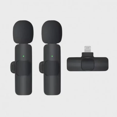 TECHSUIT Mikrofon Lavalier (2 kom) bežični s prijemnikom - Lightning konektor za iPhone Plug & Play, kopča za ovratnik