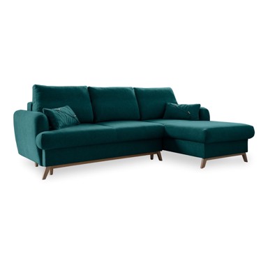SCANDIC Zelena kutna garnitura na razvlačenje Miuform Lagom, desni kut, 235x157x90 cm
